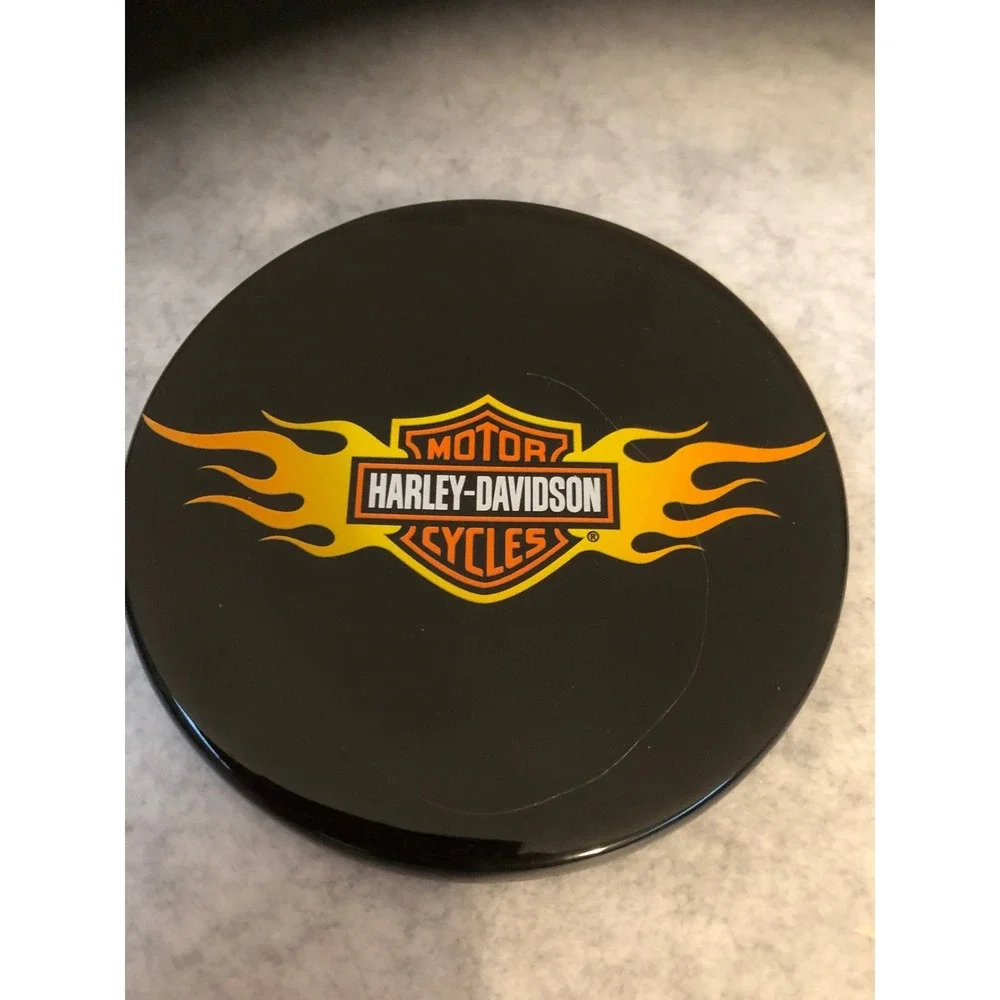 Harley Davidson Flame Logo Coaster Black Orange Official Licensed Encore Group